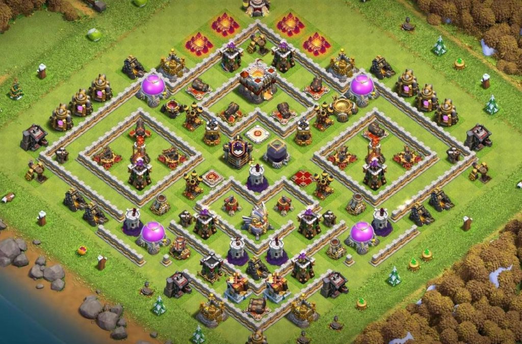 COC th11 Farming Base Links Anti Dragon