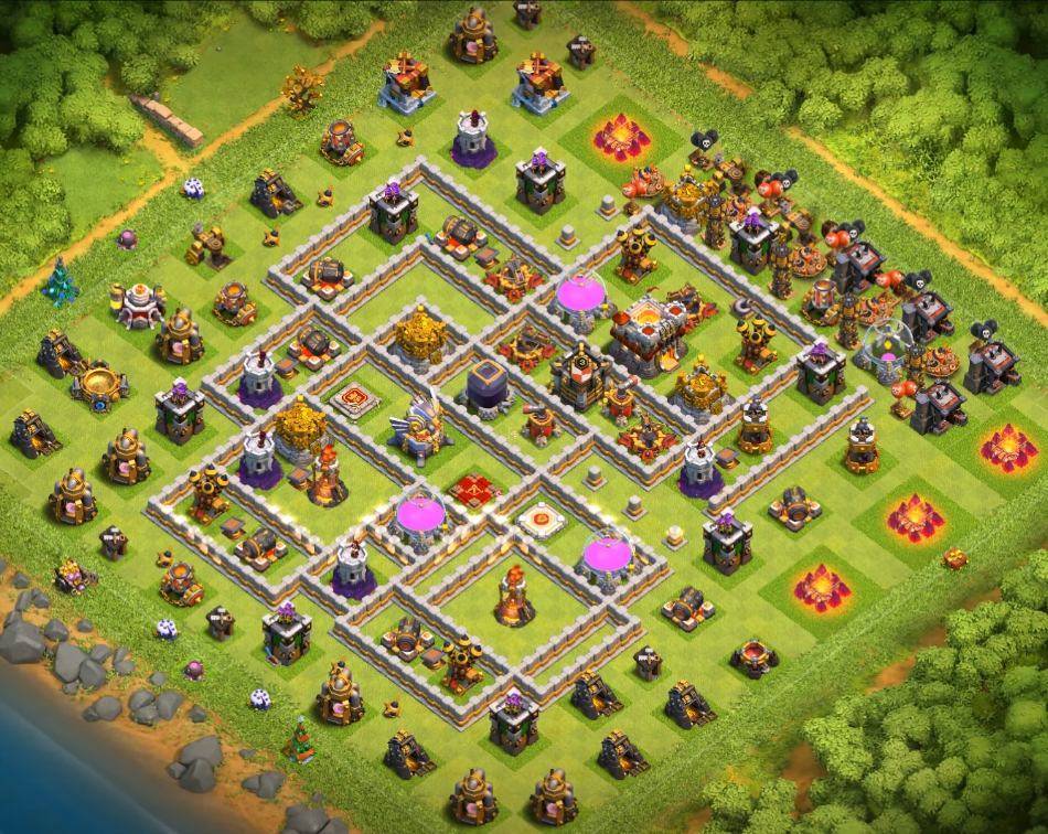 best town hall 11 farming base defense