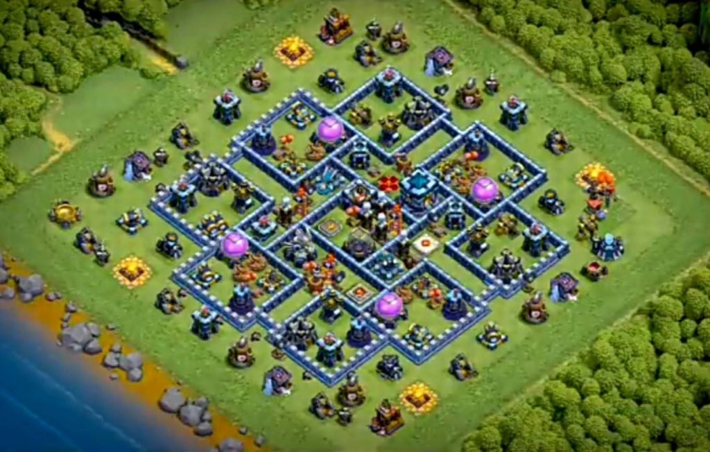 clash of clans level 13 loot protection layout design link