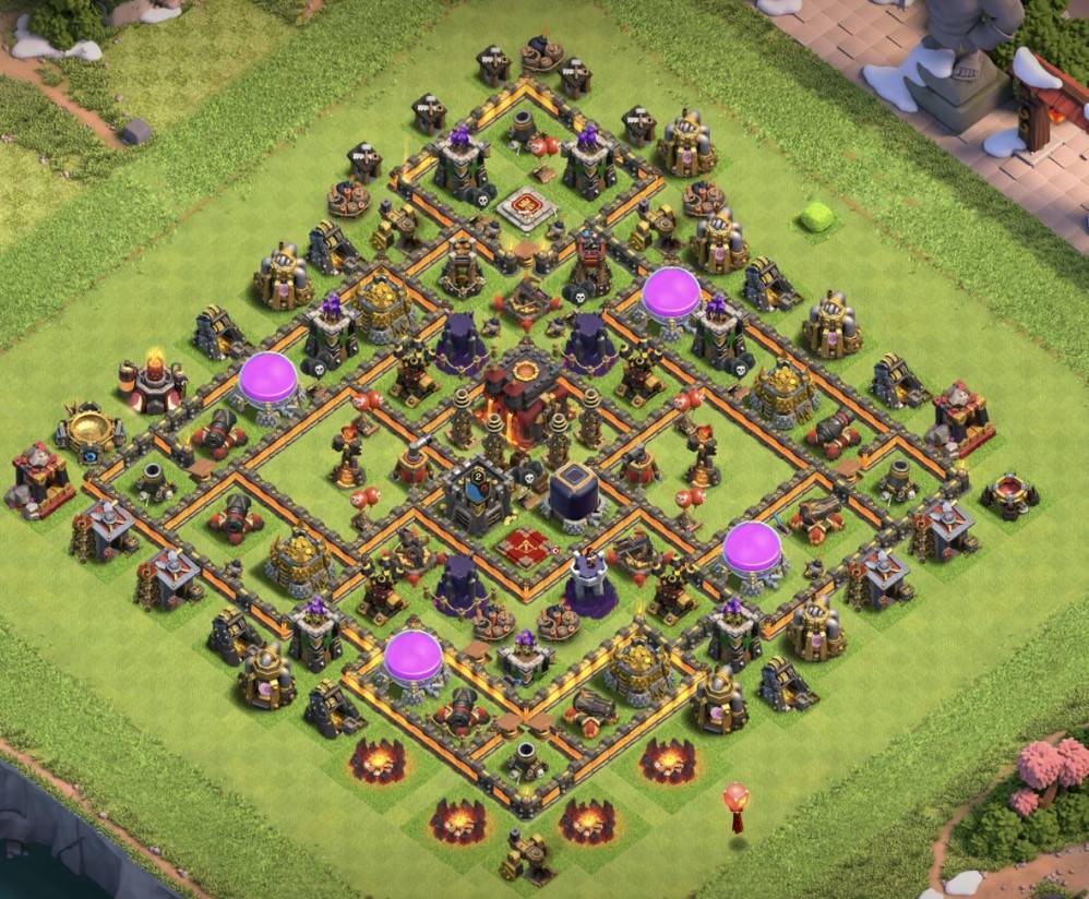 clash of clans th10 trophy base 2023