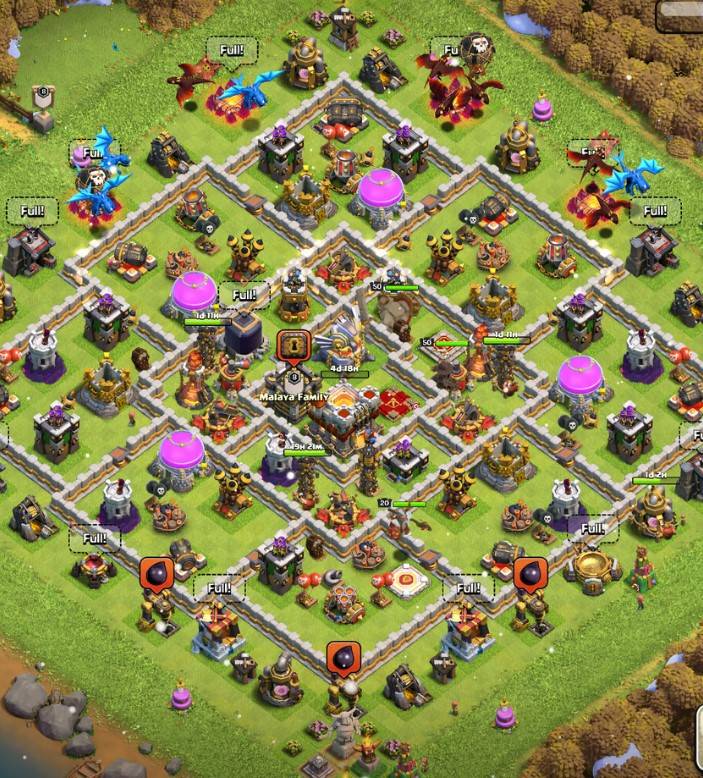 clash of clans th11 farming base hybrid