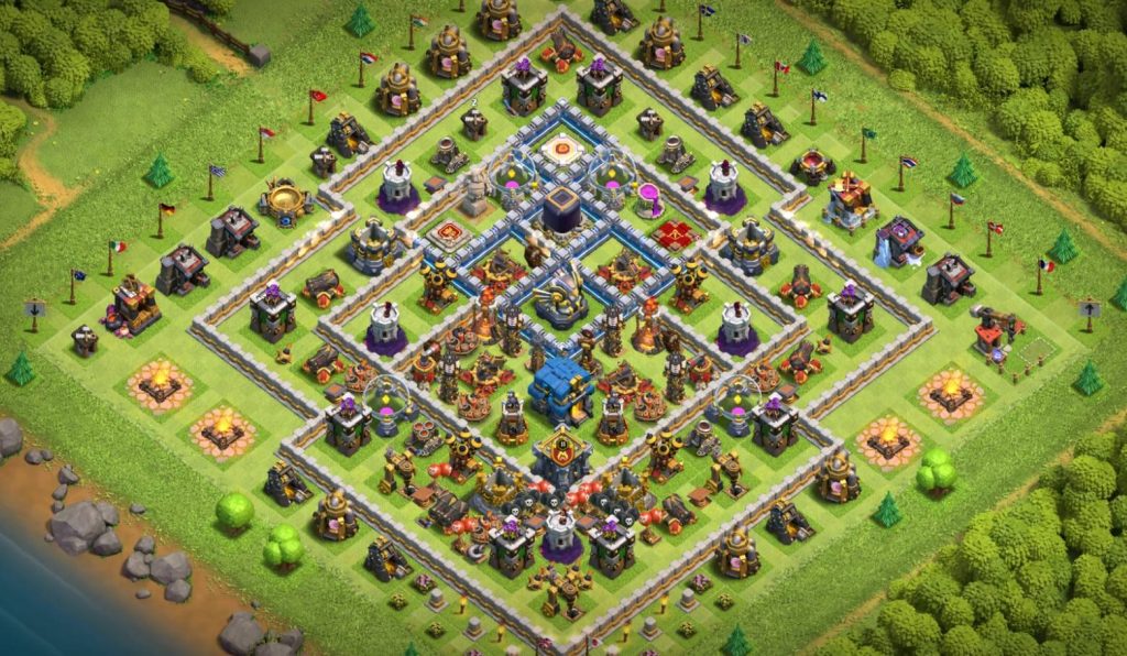 clash of clans th12 trophy base 2023