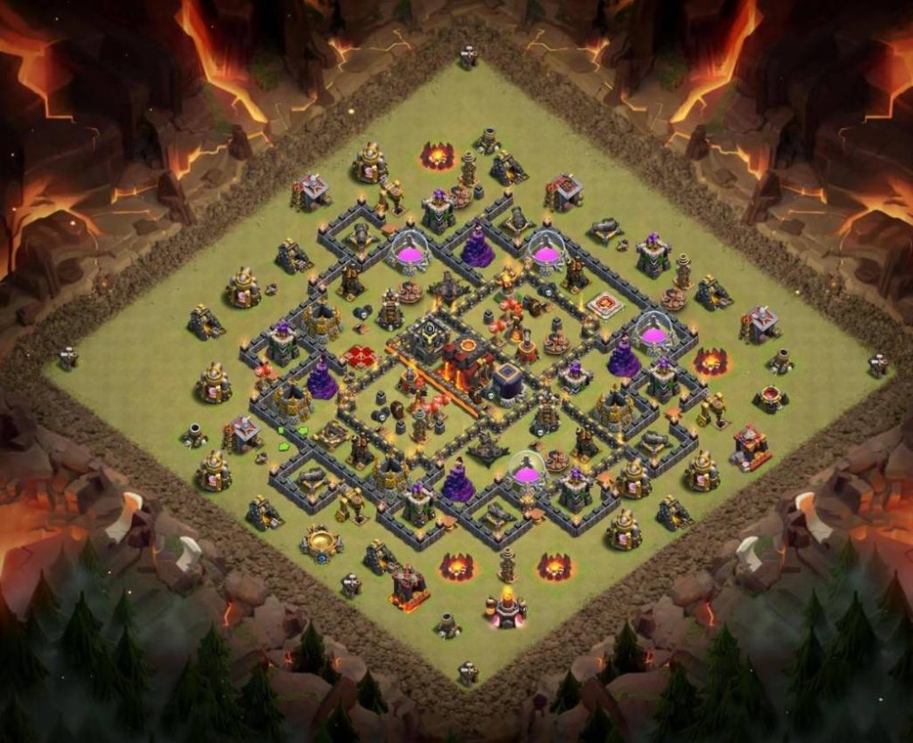 clash of clans town hall 10 hybrid base map link