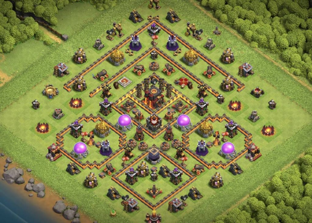 clash of clans trophy th10 base
