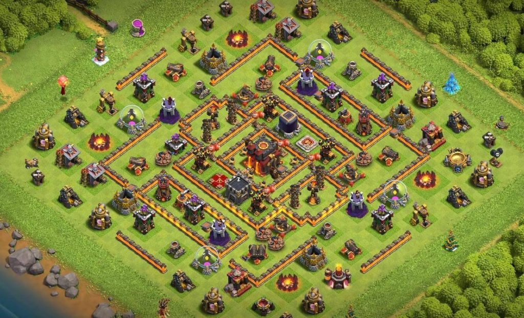 clash of clans trophy th10 base anti troops