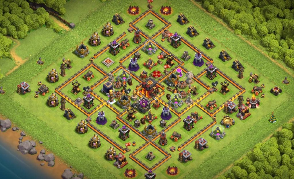 clash of clans trophy town hall 10 base anti air