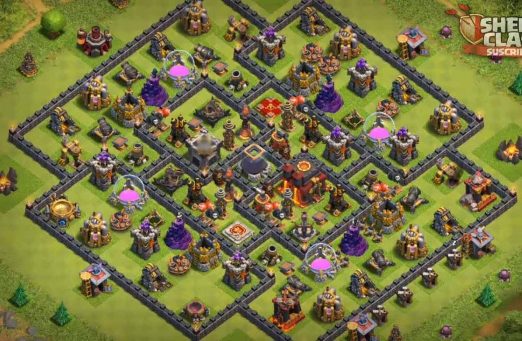 coc town hall 10 trophy base
