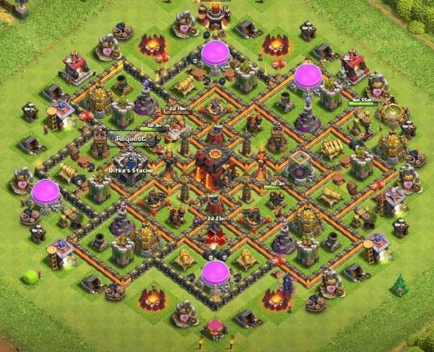 coc trophy push town hall 10 base link anti everything
