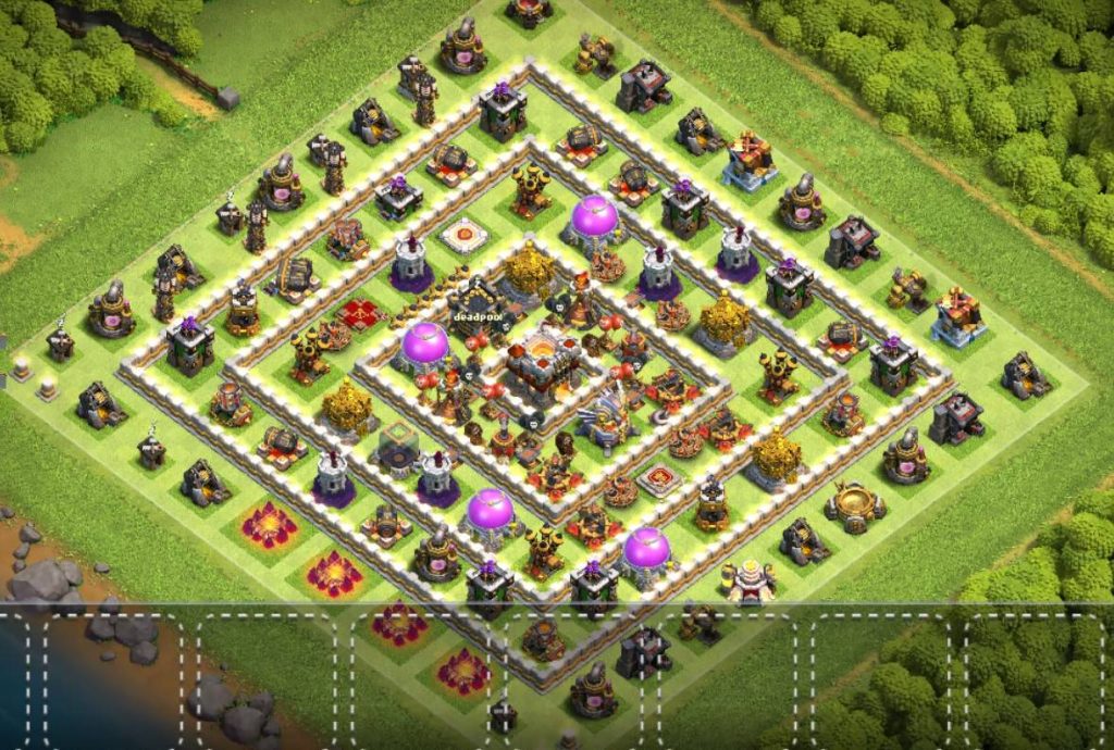 th11 farming base clan castle center