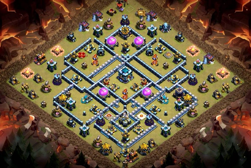 COC th13 Hybrid Base Links Anti 3 Stars