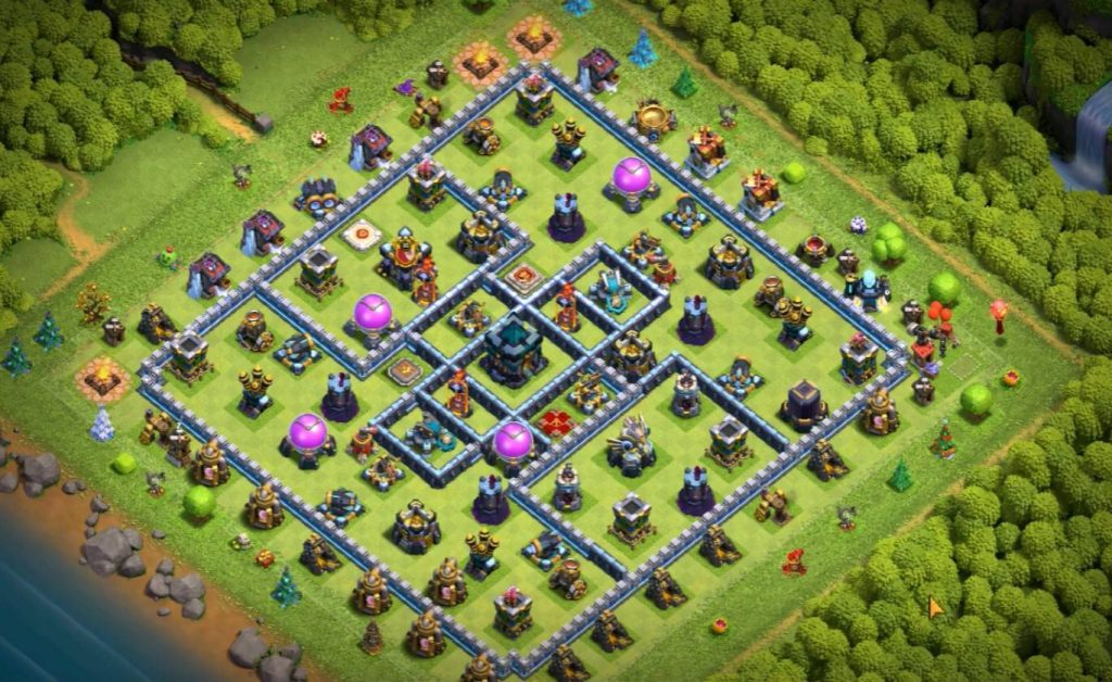 clash of clans th13 hybrid base copy link