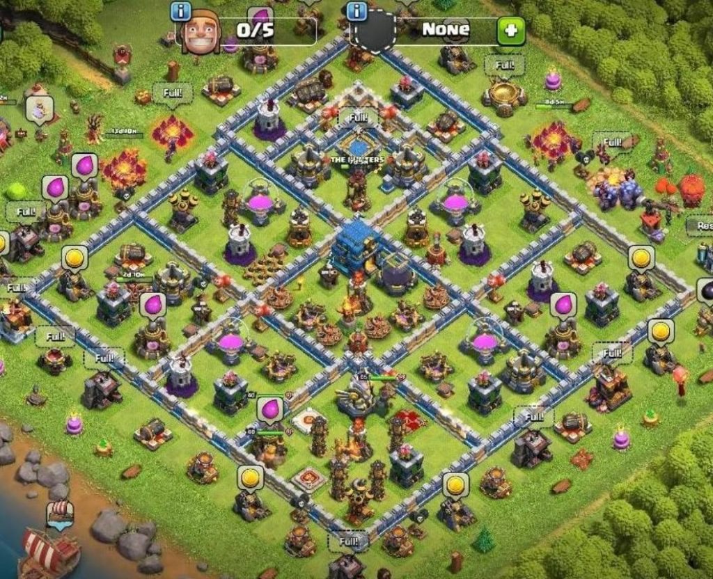 clash of clans th13 hybrid base reddit