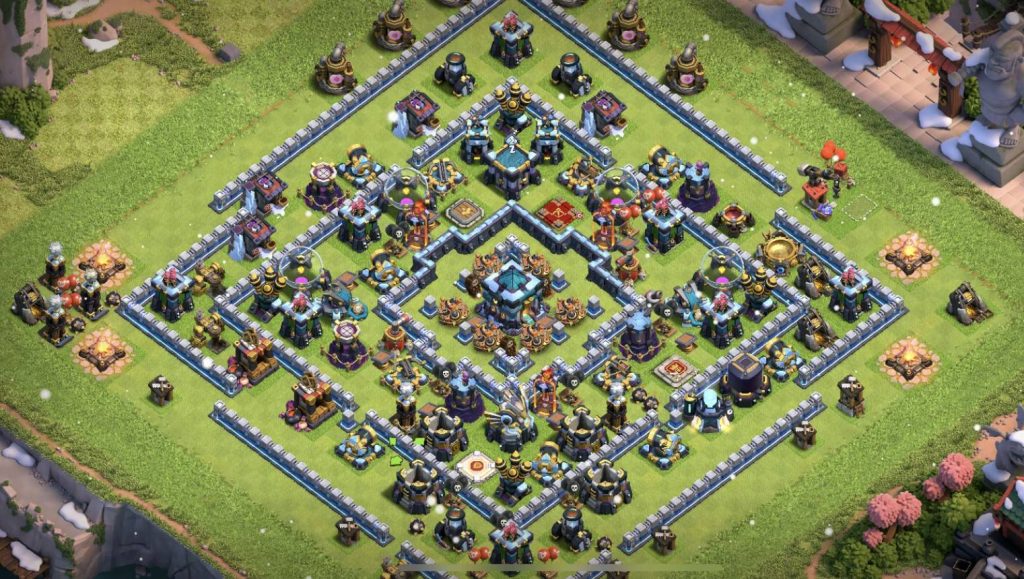 clash of clans town hall 13 hybrid base map link