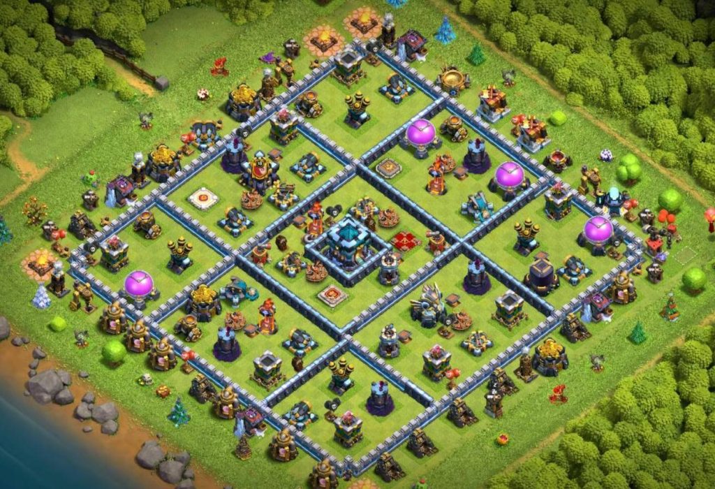 coc th13 hybrid base design map link download