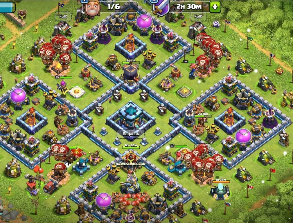 coc th13 hybrid base layout link