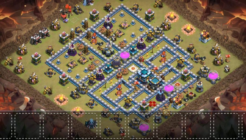 town hall 13 war defense base with link