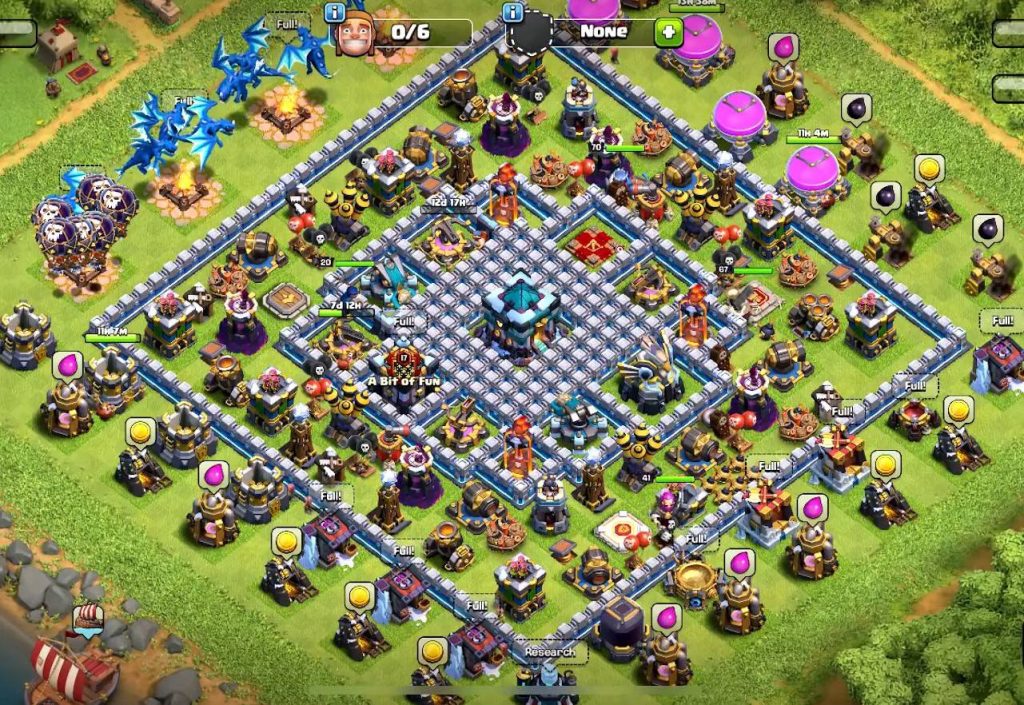clash of clans trophy th13 base pic