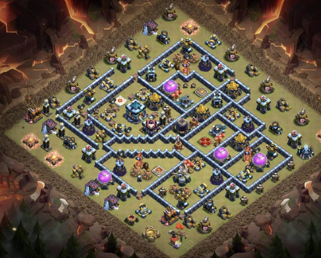 clash of clans trophy top th13 base Anti king