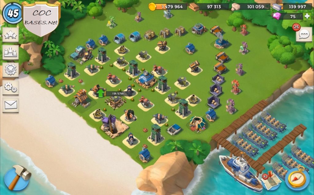 Boom Beach HQ 16 Layouts