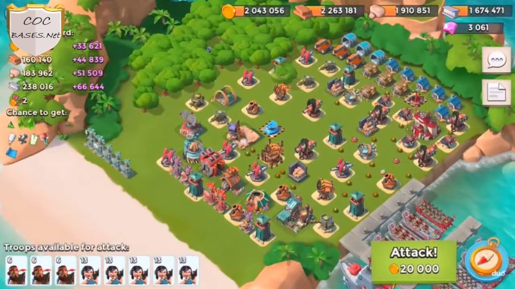 Boom Beach HQ 22 Layouts