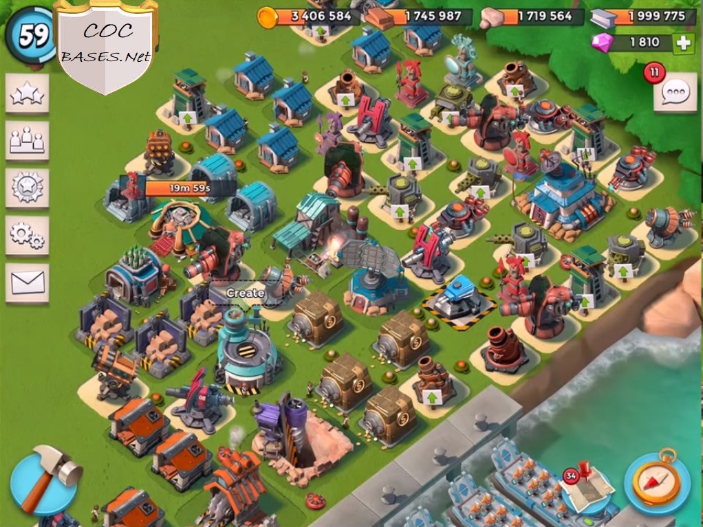 Boom Beach HQ 24 Layouts