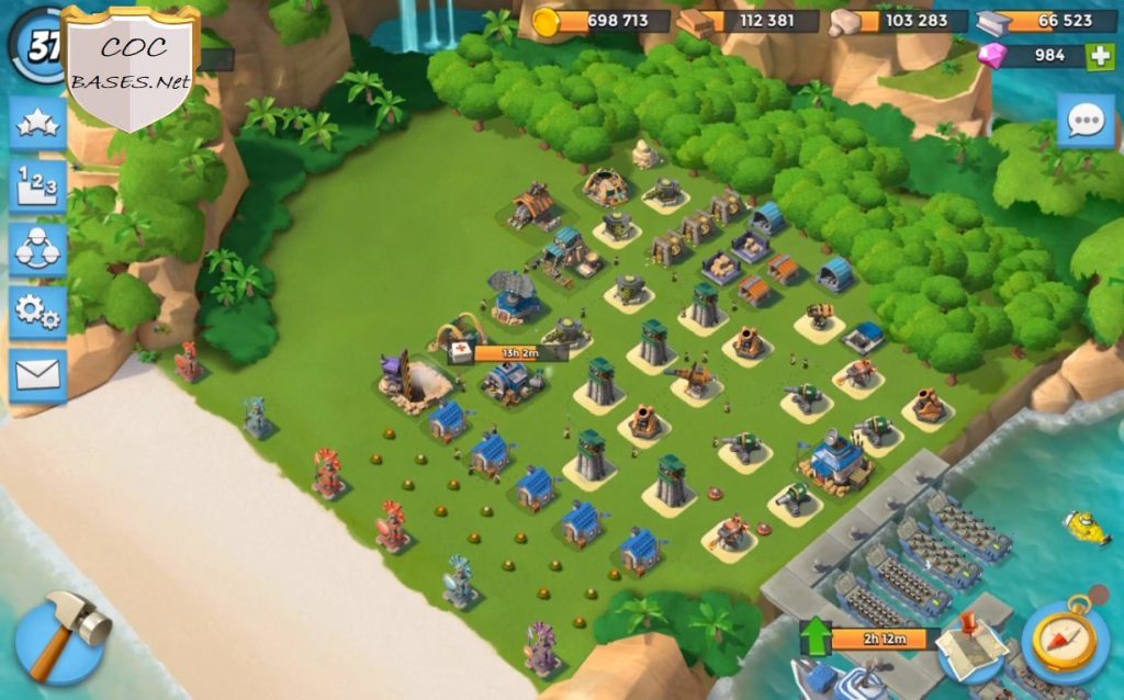 boom beach hq13 base design
