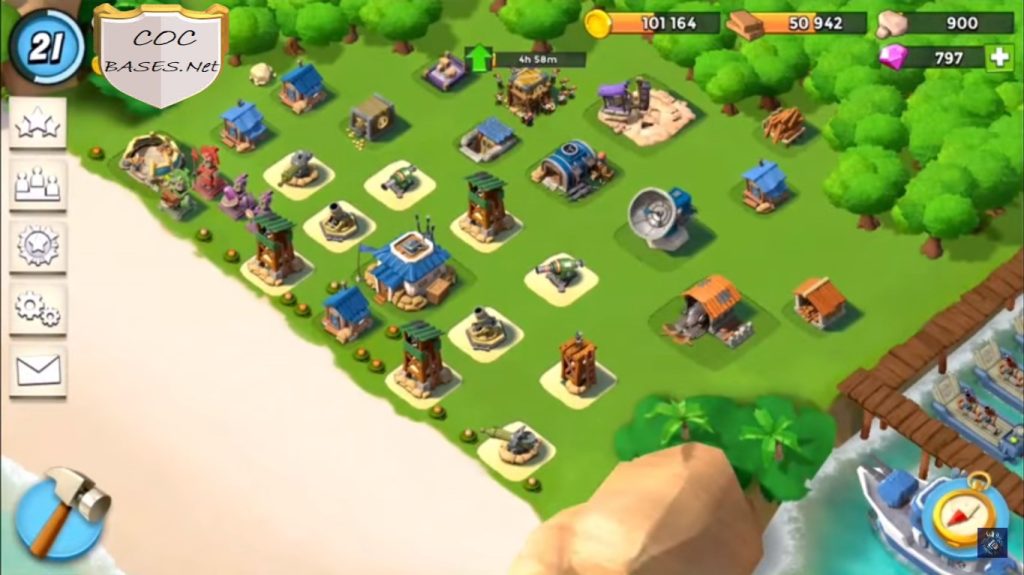 boom beach hq8 base design