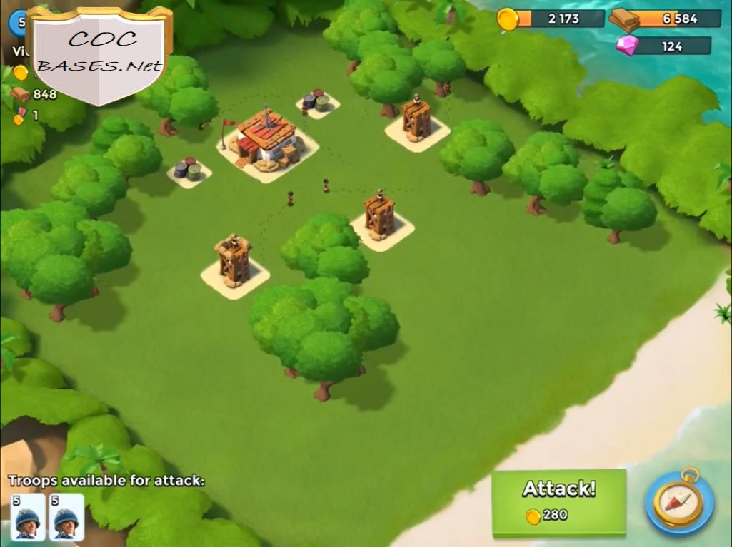 boom beach level 1 hq layout