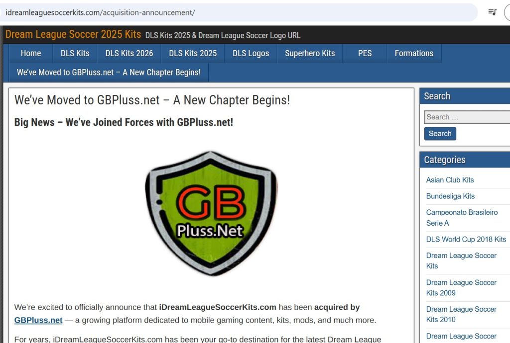GBPluss.net Acquires iDreamLeagueSoccerKits.com – Here’s What’s New